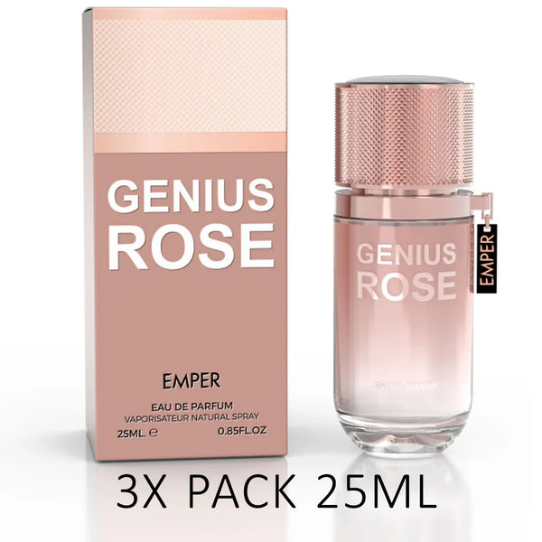 GENIUS ROSE Eau De Parfum 25ml – 3-Pack by Emper