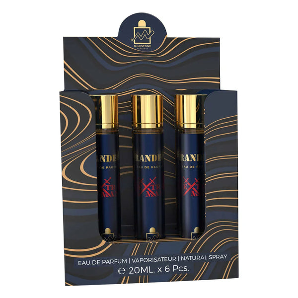 MILESTONE Grandeur Extra Man Eau De Parfum 5x 20ml Plus 1 Free Tester