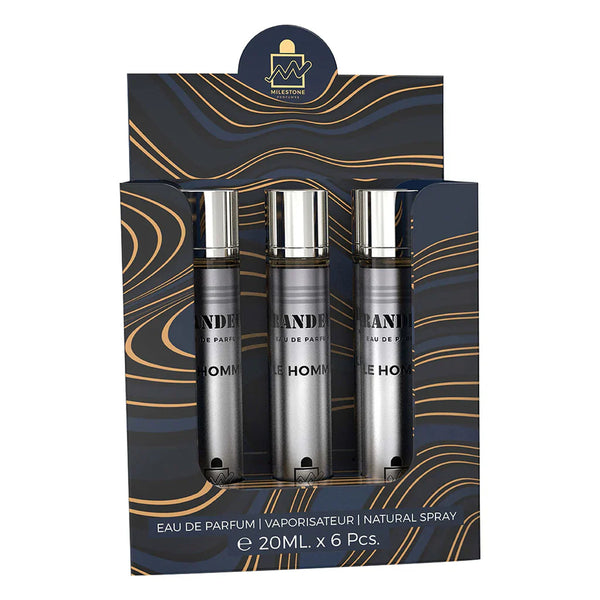 MILESTONE Grandeur Le Homme Eau De Parfum 5x 20ml Plus 1 Free Tester