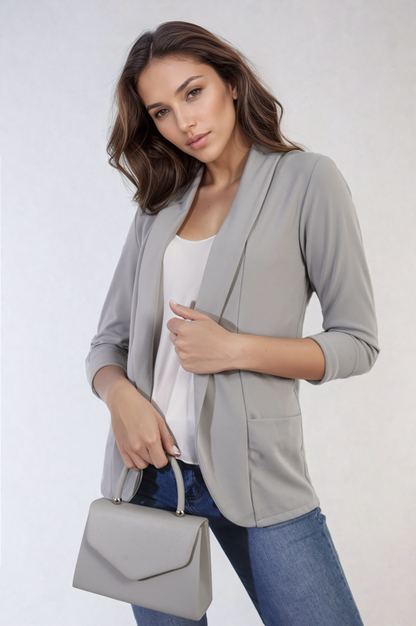 Open Front Cardigan with Front Pockets