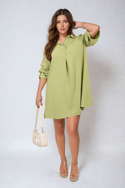 Collared Oversized Mini Dress