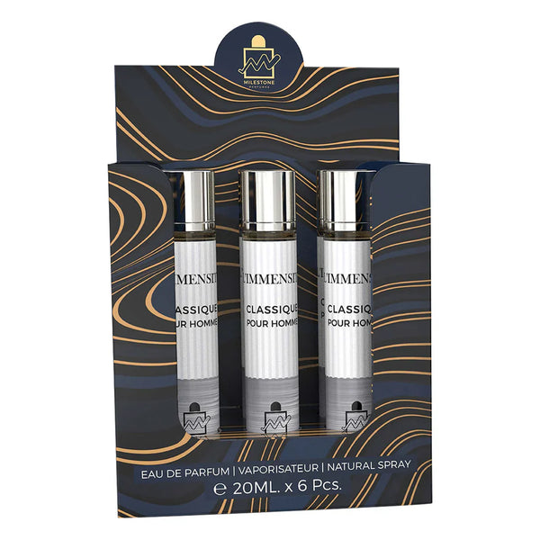 MILESTONE L'IMMENSITE CLASSIC POUR HOMME Eau De Parfum 5x 20ml Plus 1 Free Tester